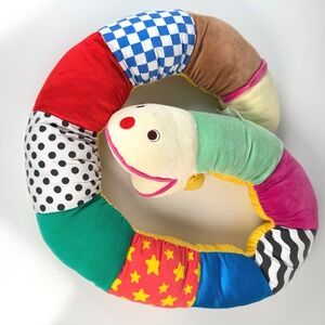 BRIO Soft Patchwork Snake Plush Vintage Sensory Toy 1993 XL 50" Rattle Crinkle